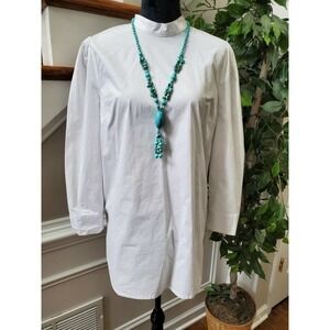 Boohoo Petite Women's White Cotton Laura Admiral Style Woven Shift Dress Size 8P